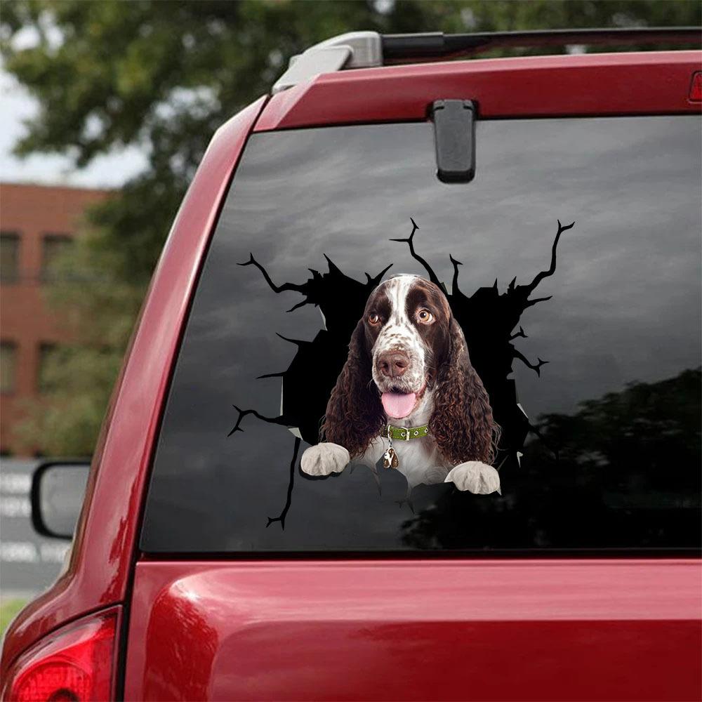 English Springer Spaniel Crack Car Sticker, Toilet Sticker, Fridge Sticker 15