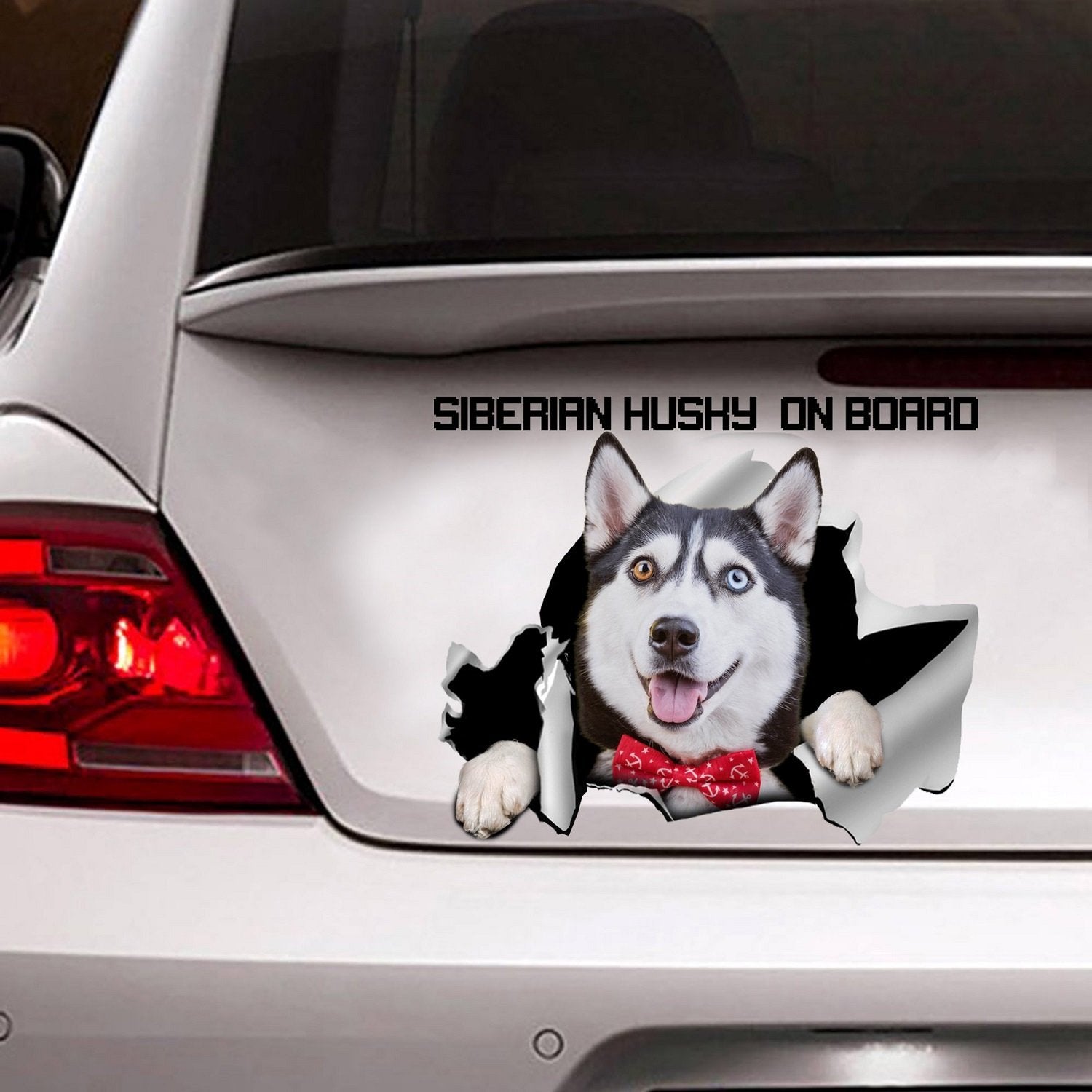 Siberian Husky On Board Sticker