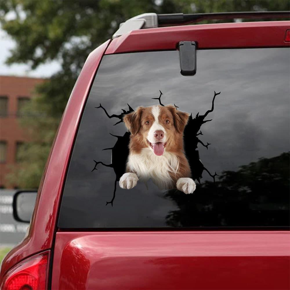 Border Collie Crack Car Sticker, Toilet Sticker, Fridge Sticker 2