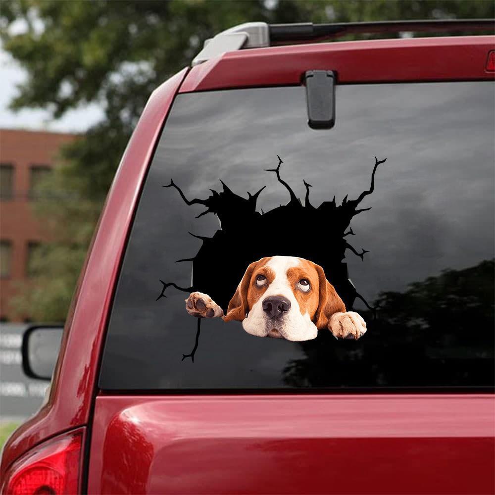 Beagle Crack Car Sticker, Toilet Sticker, Fridge Sticker 13