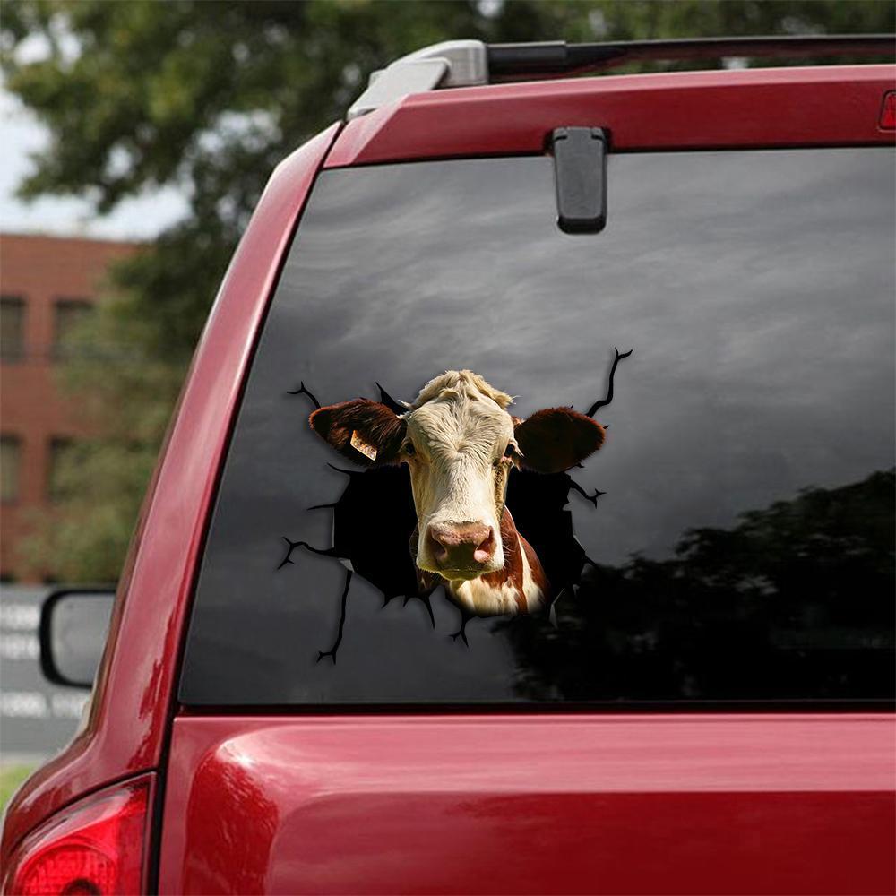Dairy Cow Crack Car Sticker 3