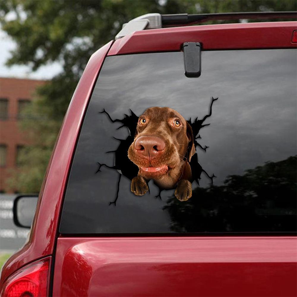 Labrador Retriever Crack Car Sticker, Toilet Sticker, Fridge Sticker 8