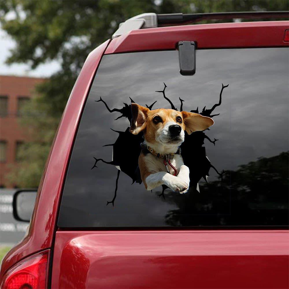 Beagle Crack Car Sticker, Toilet Sticker, Fridge Sticker 21