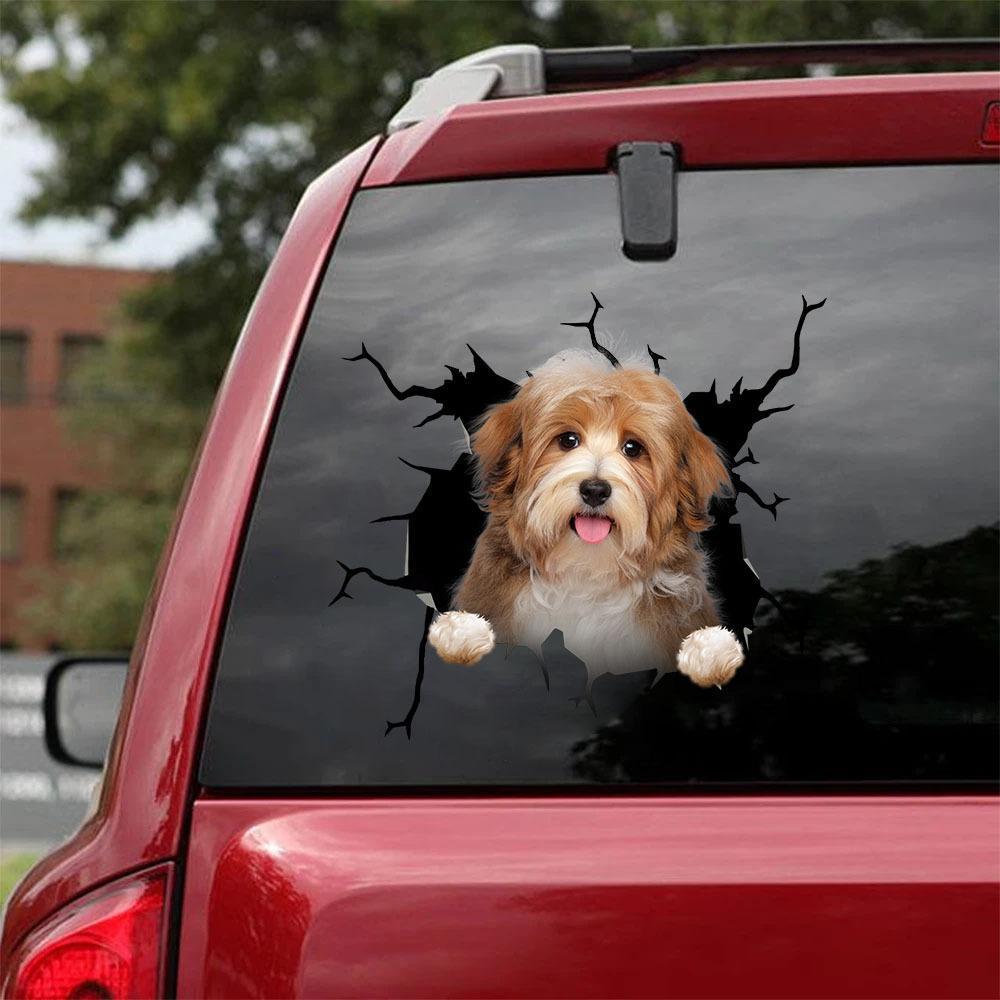 Havanese Crack Car Sticker, Toilet Sticker, Fridge Sticker 13