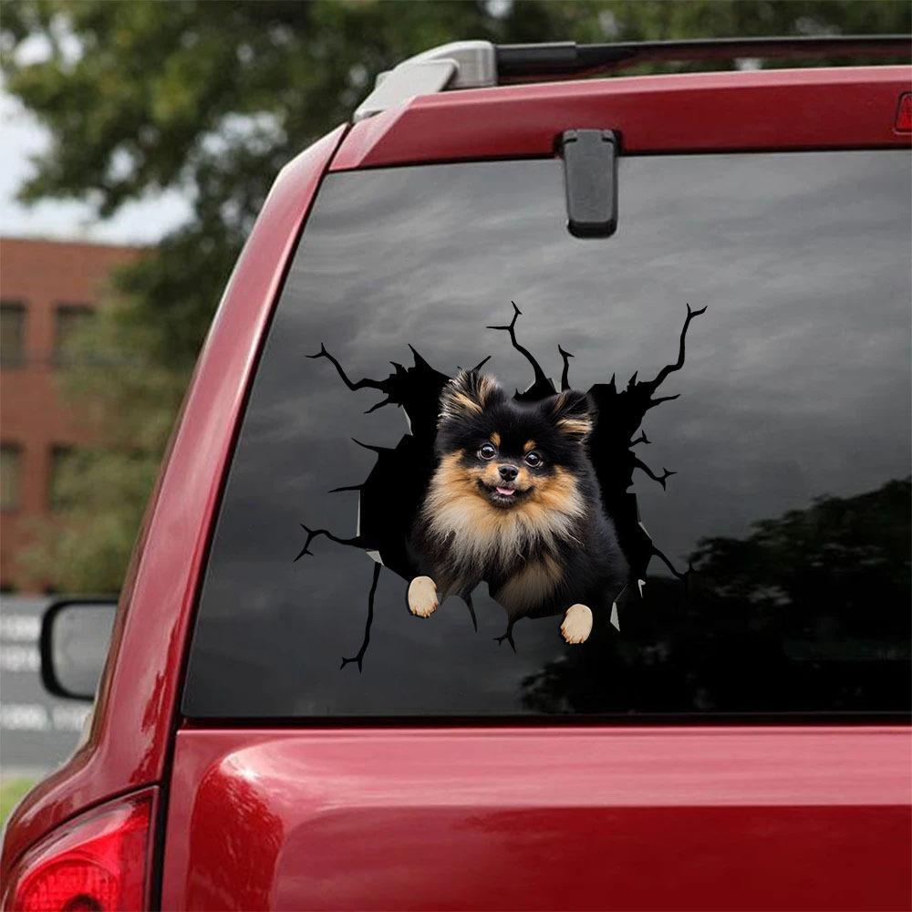 Pomeranian Crack Car Sticker, Toilet Sticker, Fridge Sticker 14