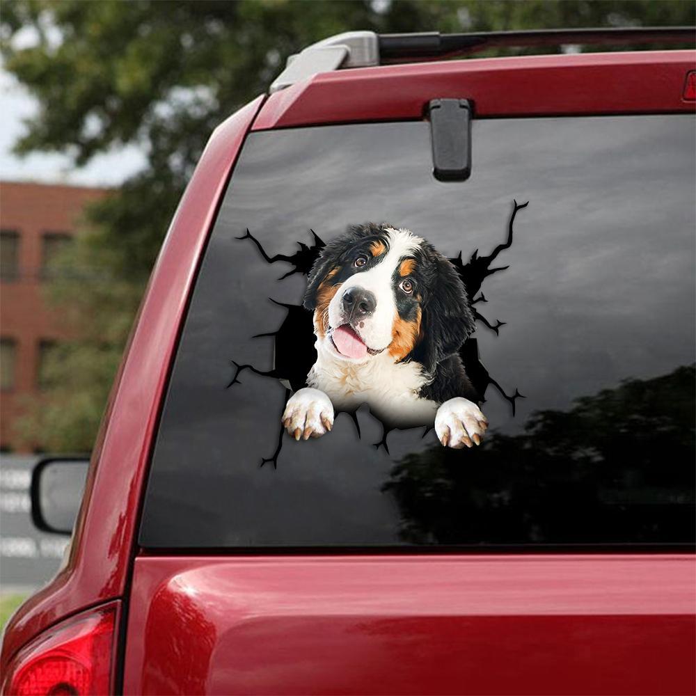 Bernese Mountain Crack Car Sticker, Toilet Sticker, Fridge Sticker 16