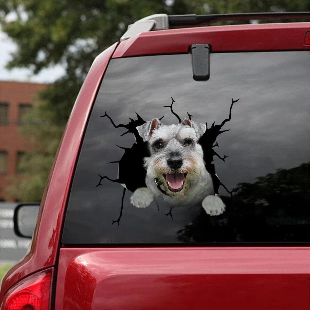 Schnauzer  Crack Car Sticker, Toilet Sticker, Fridge Sticker 2