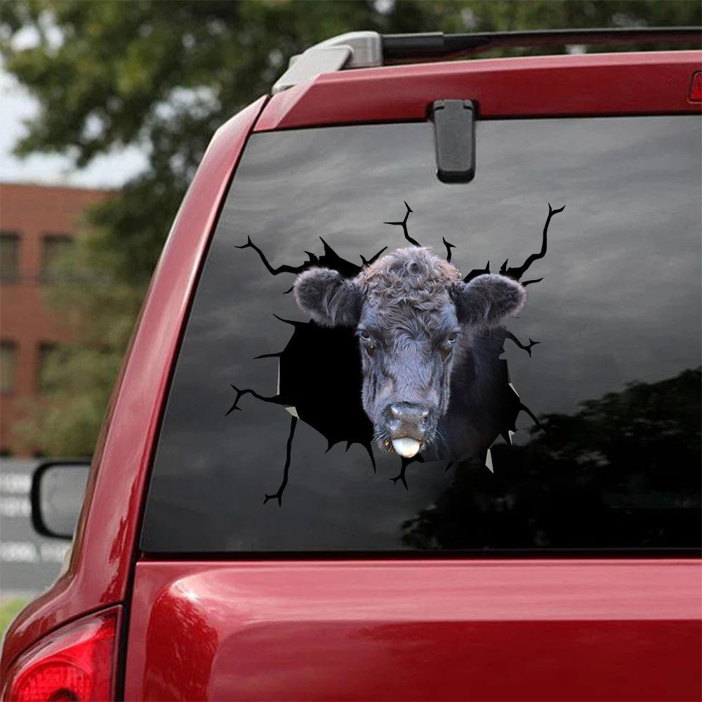 Farm Cow Funny Crack Car Sticker